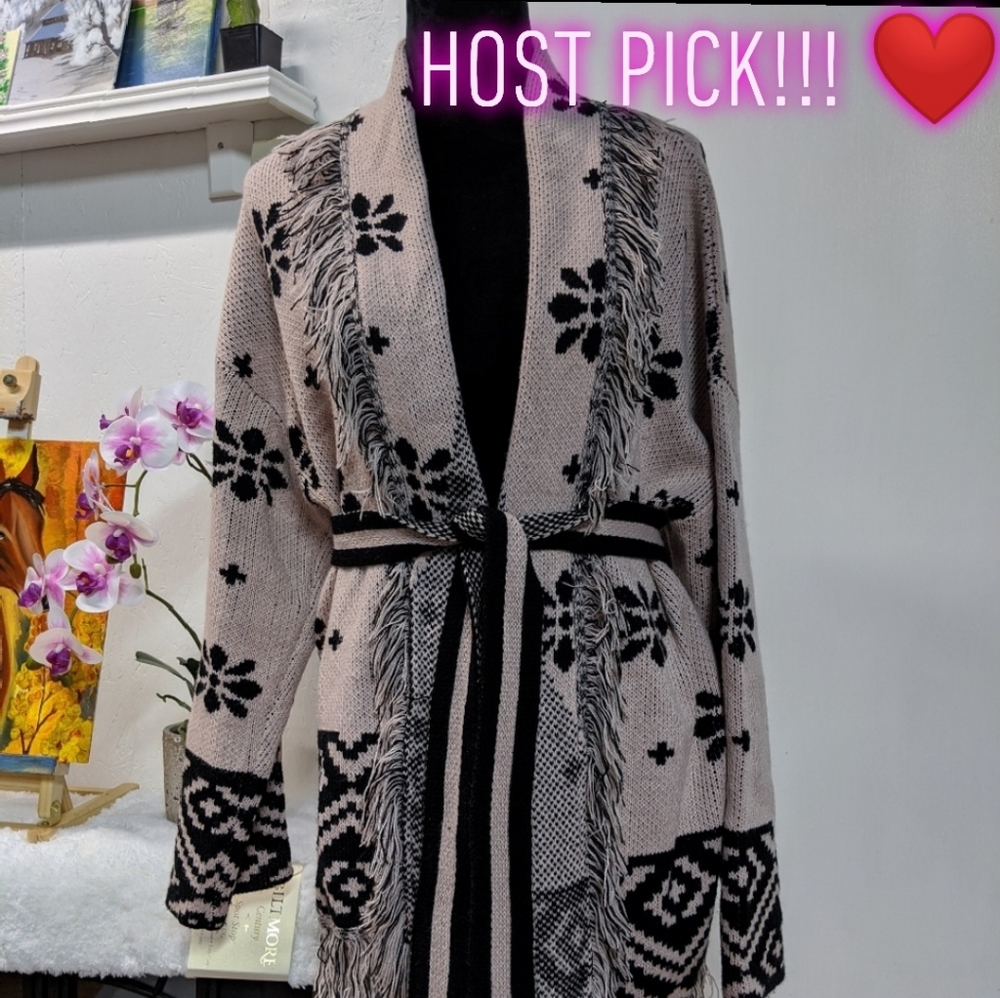 Wonderly Cardigan. 1X. Rose and Black